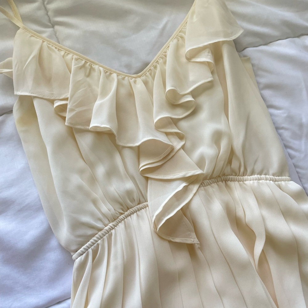 BCBG Cream Ruffled Dress